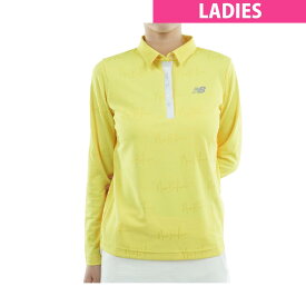 ニューバランス　New Balance　モノグラムジャカード 共衿長袖ポロシャツ　レディス