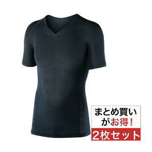 ボディタフネス BODY TOUGHNESS 冷感 パワーストレッチ 半袖Vネックインナーシャツ2枚セット