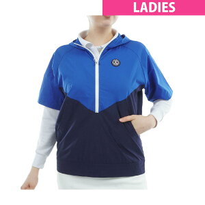 アンパスィ and per se ストレッチ エアジャスター切替デザイン半袖プルオーバーフーディー レディス