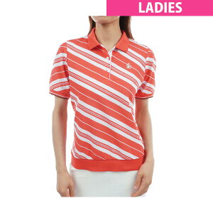 マンシングウェア Munsingwear バイアスストライプ 裾リブ半袖ポロシャツ レディス