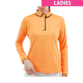 マンシングウェア　Munsingwear　Sunscreen NIR ストレッチ 4口ポンチパイピング長袖ポロシャツ　レディス