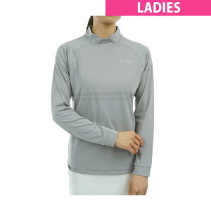 ピン PING メッシュボーダー ジャカード長袖ハイネックシャツ レディス