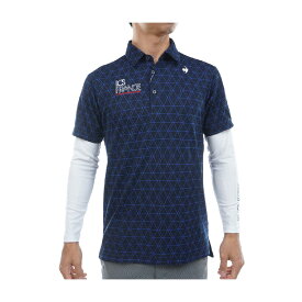 ルコックスポルティフ ゴルフ　Le coq sportif GOLF　ストレッチ 長袖インナーシャツ付き半袖ポロシャツ