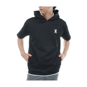 サイコバニー PSYCHO BUNNY GOLF フォントロゴ 総柄ジャガード半袖フーディー