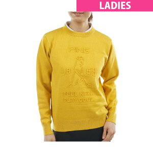 ピン PING ウールライク クルーネックセーター レディス