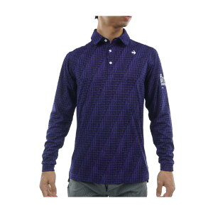 ルコックスポルティフ ゴルフ Le coq sportif GOLF ストレッチ ロゴジャカード長袖ポロシャツ