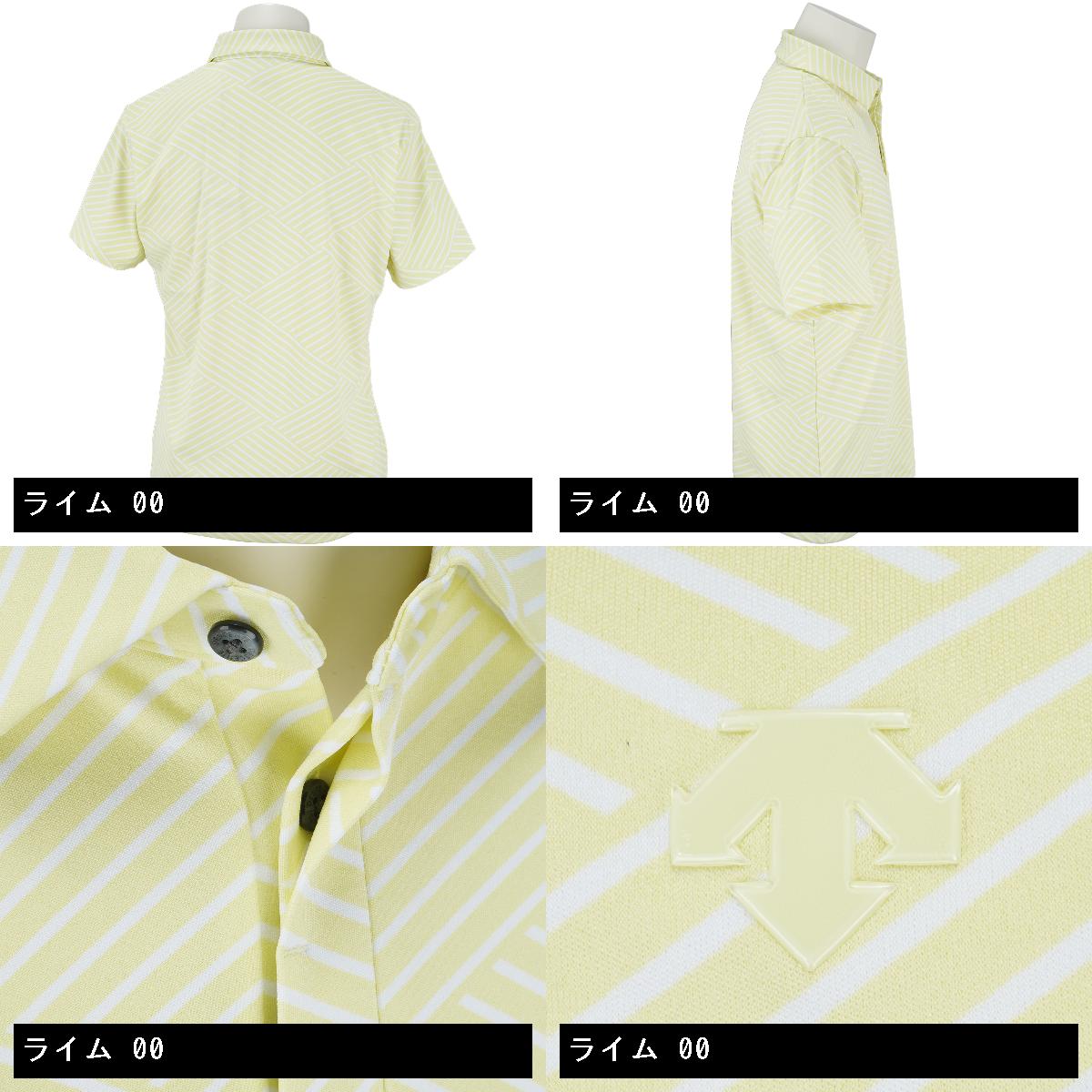 としてアイ デサントゴルフ リサイクルポリエステル ストレッチスムースプリント半袖ポロシャツ：GDOゴルフショップ 店 DESCENTE GOLF ードをモチ