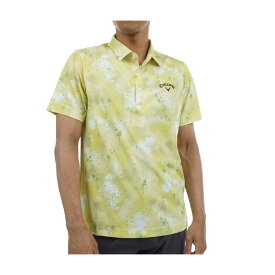 キャロウェイゴルフ　Callaway Golf　裏クールスプレーフラワープリント半袖ポロシャツ