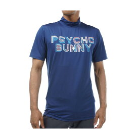 サイコバニー　PSYCHO BUNNY　MAZEロゴプリント モックネック半袖Tシャツ