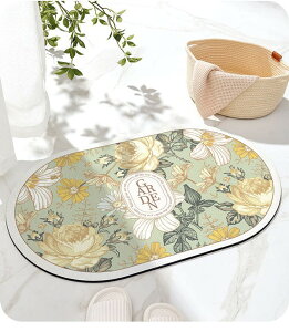 バスマット 玄関マット 室内 浴室マット 滑り止め 洗える おしゃれ 花柄 風水 水洗い ドアマット リビング ベッドルーム 書斎 ベランダ 上品 かわいい オフィス 店舗 飲食店 新生活 ピンク グ