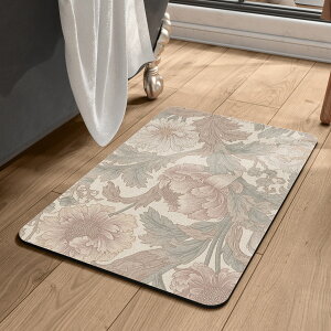 バスマット 玄関マット 室内 浴室マット 滑り止め 洗える 40*60cm 50*80cm おしゃれ 花柄 風水 水洗い ドアマット リビング ベッドルーム 書斎 ベランダ 上品 かわいい オフィス 店舗 飲食店 新生