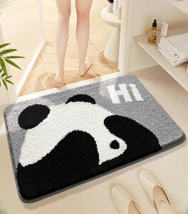 玄関マット バスマット 屋外 室内 泥落とし 滑り止め 洗える 40*60cm 50*80cm おしゃれ パンダ柄 アニマル柄 風水 水洗い ドアマット 上品 かわいい 新生活 グリーン グレー