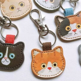 猫 ストラップ 革 キーホルダー 本革 ミニストラップ レザー キーリング スマホストラップ ミニ 革製 かわいい 落下防止 携帯ストラップ