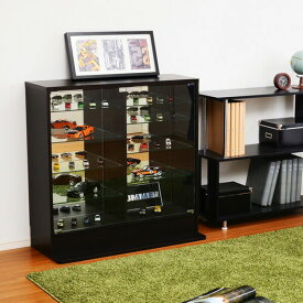コレクションケース コレクション 棚 ミニカー コレクションキャビネット ケース フィギュアケース ディスプレイケース ラック フィギュア コレクションラック 飾り棚 小物収納 スリム ショーケース 深型 ロータイプ 開き扉タイプ