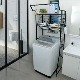 洗濯機ラック ランドリーラック おしゃれ 伸縮 洗濯機収納 収納 ランドリー収納 収納棚 洗濯物 脱衣所 洗面所 フラット棚 北欧 洗濯機棚 洗濯機 ラック 北欧風 洗剤 柔軟剤 送料無料 シンプル スリム ランドリー 洗濯小物 ヴィンテージ ランドリー バスケット タイプ