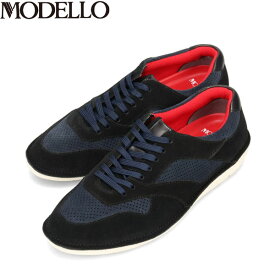 モデロ MODELLO メンズ 紳士靴 カジュアルシューズ スニーカー DMA302 BLACK/NAVY 抗ウイルス 抗菌加工 衝撃吸収 マドラス madras MODDMA302BLANAV