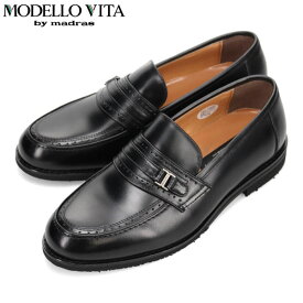 モデロヴィータ MODELLO VITA メンズ 紳士靴 ビットローファー スリッポン ビジネスシューズ SPVT5573 BLACK 4E マドラス madras MOVSPVT5573BLA
