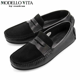 モデロヴィータ MODELLO VITA メンズ 紳士靴 ドライビングシューズ ローファー スリッポン VT8805 BLACK/C マドラス madras MOVVT8805BLAC
