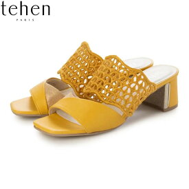 テーン tehen レディース ミュールサンダル TN6711 YELLOW メッシュ クロッシェ風編み マドラス madras TEHTN6711YEL