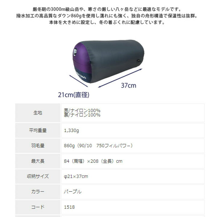 楽天市場】イスカ ISUKA 寝袋 シュラフ エア ドライト 860 パープル 