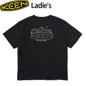 キーン KEEN レディース 半袖Tシャツ オーシーアールピー フッド ロゴ ティー ウィメンズ OC/RP HOOD LOGO TEE WS WOMEN BLACK/SAFARI KEE1029386