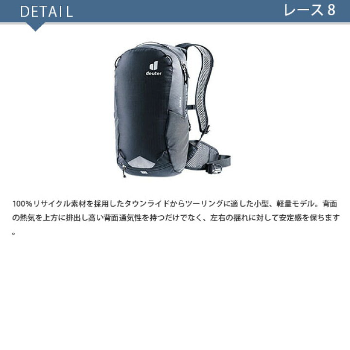 楽天市場】deuter ドイター レース 8 ブラック バックパック リュック 