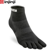 injinji インジンジ ラン ライトウェイト ミニクルー ブラック 五本指ソックス 靴下 アウトドア ランニン…