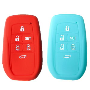 シリコンスマートキーケース 2個セットトヨタ 6ボタン アルファード30系 ヴェルファイア30系 など カラフル 派手色 シンプル 黒 緑 赤 青 水色 蓄光 KAN002676