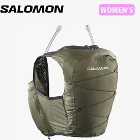 サロモン レディースランニングベスト フラスク付 ACTIVE SKIN 8W WTH FLASKS DUSKY GREEN／EBONY LC2013000 SALOMON SALLC2013000