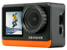 JA3-ACM0002 中古 aiwa アイワ アクションカメラ ウェアラブルカメラ カメラ 黒 4K デュアルモニター 高解像度 防水 防塵 防じん 手ブレ補正 デジタルズーム 2.0型スクリーン 1,200万画素 CMOSセンサー 広角レンズ タッチ操作 IPS液晶 microSD マイクロSD USB type-C
