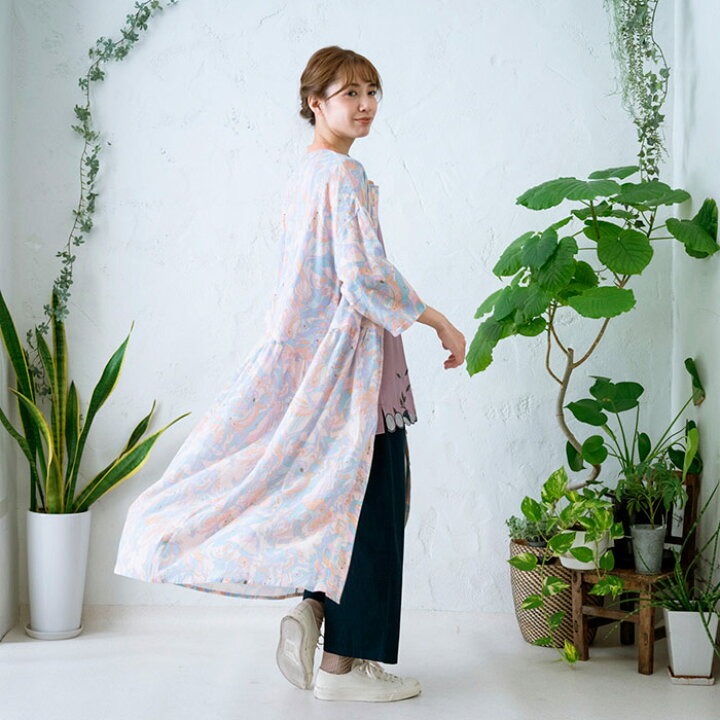 楽天市場】総柄プリント切替えギャザーワンピース レディース トップス  