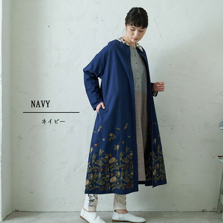 楽天市場】花刺繍ワンピース レディース 長袖 大人の ナチュラル 
