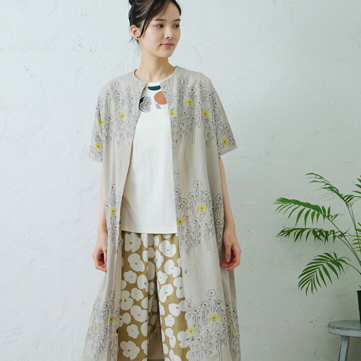 楽天市場】花ボーダー総柄刺繍ワンピース レディーストップス半袖大人 