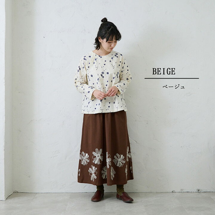 楽天市場】ベジタブル総柄刺繍ブラウス emago ナチュラル カジュアル 