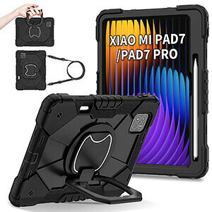 Xiaomi Pad 8 / Pad 8 Pro 11.2�^(�C���`) �P�[�X �ϏՌ� �J�o�[ TPU&PC�f�� �����O�t�� �X�^���h�@�\ �Ռ��z�� �X�g���b�v�t�� ���X�g�X�g���b�v ���p �l�C �������� ������� �y�� �ی�P�[�X �V���I