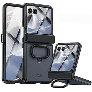 Motorola moto razr 70/70S/70D razr 70 Ultra�P�[�X �J�o�[ PC+�����K���X �X�^���h�@�\ �����O�t�� CASE �ϏՌ� ������� �Y��� �J���t�� �N�₩�� ���g���[�� ���[�U�[70S ���b�L �n�[�h�J�o�[ �w�ʃJ�o