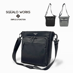 SQUALO WORKS �X�N�A�[�����[�N�X SW-CH003 �X�N�G�A�N���X�o�b�O �V�����_�[�o�b�O �V�����u���[�|���G�X�e�� �~�j�}�� �V���v�� �J�W���A�� ���j�Z�b�N�X �X�}�[�g Chambray Polyester SQUARE CROSS BAG