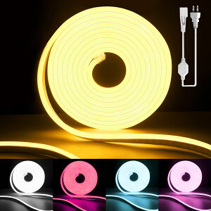 100V -新開発 EL蛍光チューブ管 LEDテープライト 120SMD/M 防水配線不要 プラグアンドプレイ 切断可能, クリスマス装飾 ネオンサイン明るい 間接照明 装飾照明