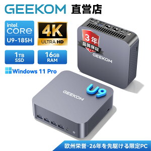 �y���ʌ���E�S�i15%OFF�z�u���B�h�_�E26�N���삯�����PC�vGEEKOM GT13 Max AI �~�jpc Intel Core U9-185H���� 128GB DDR5+6TB SSD�i�g���\�j3�N�ۏ�mini pc�bGPU�ڑ��ɍœKUSB4×2�bWiFi7/BT5.4/2.5G LAN*2�bSD�J�[�h