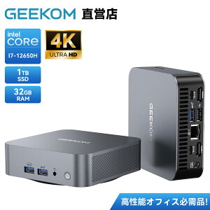 �u�N�[�|����104,925�~�vGEEKOM Mini GT12 �~�jPC ��12���� i7-12650H 10�R�A 16�X���b�h �ő�4.7GHz 32GB DDR4 1TB 128GB�܂Ŋg��� M.2 PCIe4.0 SSD Windows11 Pro/WIFI6E/BT5.2/TDP�ȓd�� HDMI2.0/USB4.0/2.5G RJ45LAN�Ȃǃ|�[�g minipc