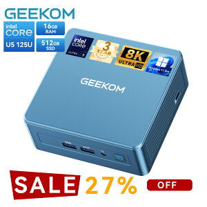 �u27%�N�[�|����102,127�~�vGEEKOM IT12 �~�jPC Intel Ultra 5 125U���� Win11 Pro minipc 128GB+10TB SSD�i�ő�g���j1095���ۏ؁b2.5G LAN�EWi-Fi7�EBT5.4�i���G�l�b�g���[�N�ł�����E����x���j�b4���8K�����o�́b