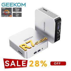 �u28%�N�[�|����102,168�~�vGEEKOM A8 �~�jPC�y3�N�ۏ� �S����CNC�zAMD Ryzen 7 8745HS�iH255��荂���\mini pc�j1TB SSD+16GB DDR5�bRadeon 780M�bUSB4×2�iOcuLink����̊v�V��ցj�b4��ʏo�́bWiFi 6E+2.5G LAN�bWin 11 Pro