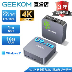 �u30%�N�[�|����108,430�~�vGEEKOM GT13 Max AI �~�jPC�y�@�l�l�ɑI�΂��/Intel�̈��萫�zCore Ultra U9-185H���� 128GB DDR5+6TB SSD�g���\�bUSB4×2�bWiFi7/BT5.4/2.5G LAN�bSD�J�[�h�Ή��b�Ɩ�/����ҏW/3D�݌v/�T�[