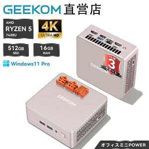y15%OFFN[|IzGEEKOM A5 ~jPC AMD Ryzen 5 7430U 6RA/12Xbhiő4.5GHzj16GB DDR4+512GB M.2 PCLe3.0 SSD AMD Radeon RX Vega 7 Windows 11 Pro WiFi6/BT5.2/S{fB/Ép/SDJ[h[_[/2.5G LAN/USB3.2