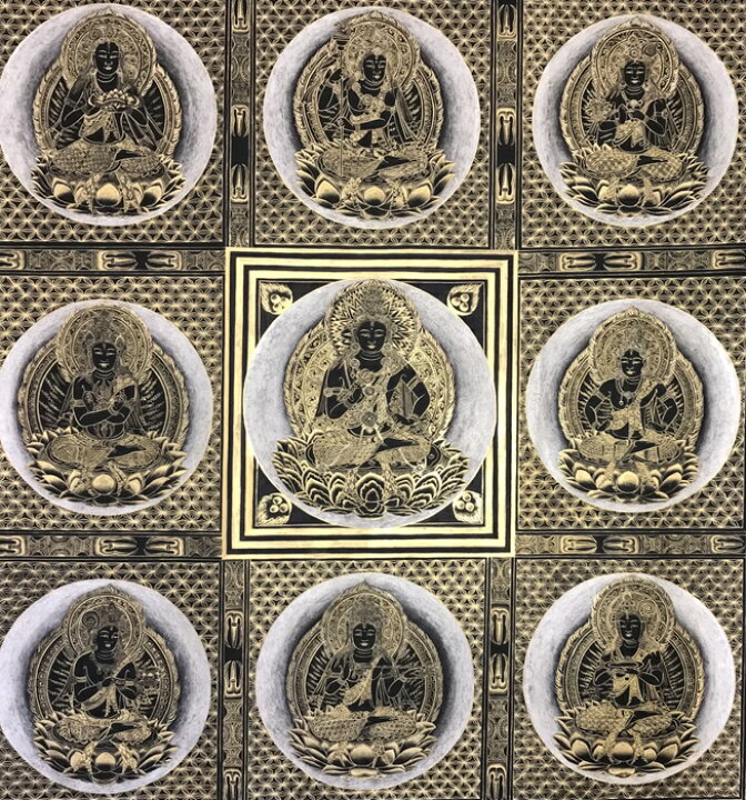 楽天市場】高雄曼荼羅 両界曼荼羅図金剛界 金、銀 肉筆仏画 送料無料 