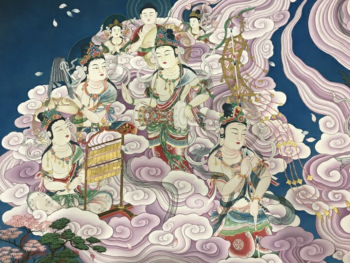 楽天市場】阿弥陀聖衆来迎図 高野山本(転写本) 肉筆仏画 送料無料 : 芸 