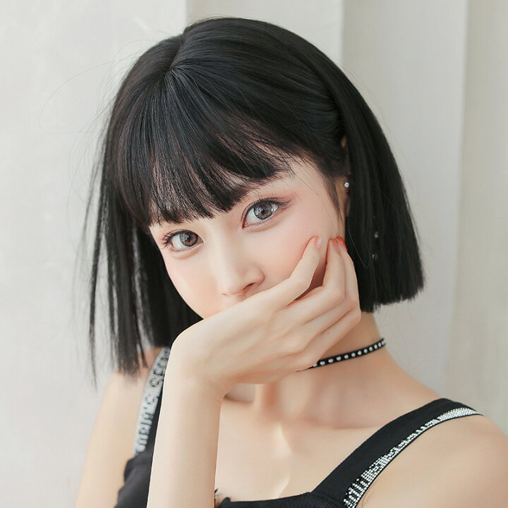 楽天市場 送料無料 フルウィッグ かつら ボブ おかっぱ ストレート レディース ヘアピース ヘアアレンジ ぱっつんミディアムボブ 黒 ブラウン ブラック おしゃれ かわいい かっこいい デイリー 普段使い コスプレ 変装 仮装 ハロウィン イベント パーティー 激安プラネット