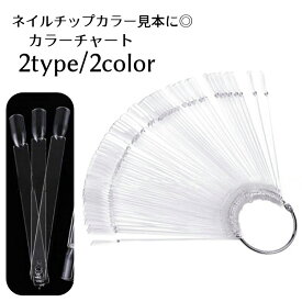 送料無料 カラーチャート ネイルチャート スティックタイプ 50本 カラー見本 色見本 カラーサンプル サロン お店 練習 ネイルアート 扇形 オーバル ネイル用品 ネイルチップ