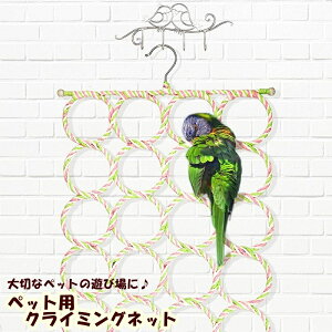 送料無料 クライミングネット 鳥 インコ オウム 小動物 ペット用品 ペットグッズ 鳥用品 おもちゃ ボーダー おしゃれ 吊り下げ式 壁掛け 止まり木 ハンモック 遊び場 ストレス解消 運動