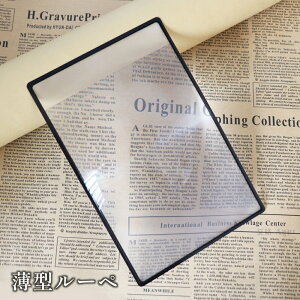 送料無料 ルーペ 拡大鏡 薄型 シートタイプ シートレンズ 虫眼鏡 カード型 3倍 B6サイズ 携帯 新聞 読書 便利 薄い 敬老の日 プレゼント